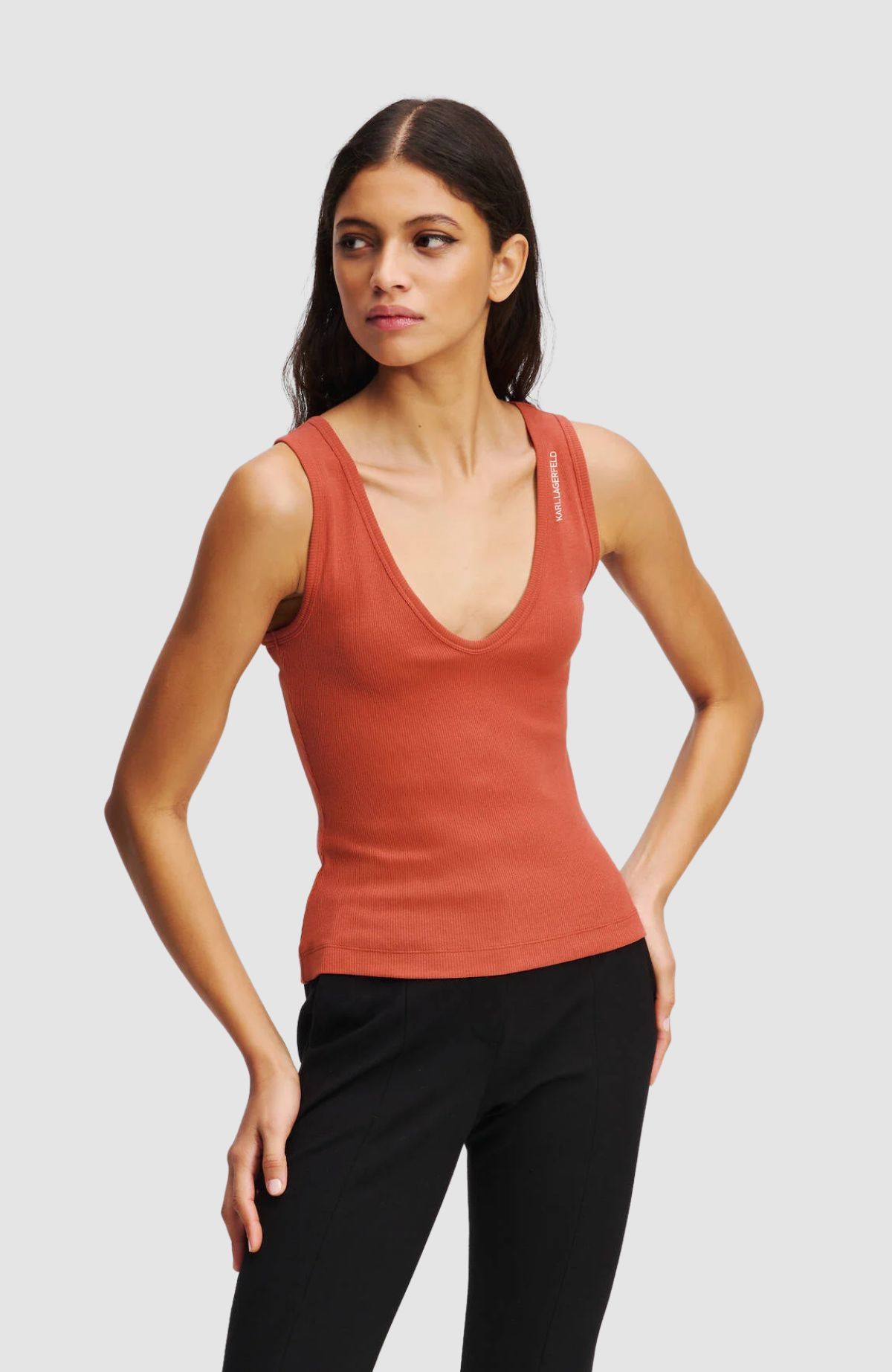 Ribbed V-Neck Tank Top